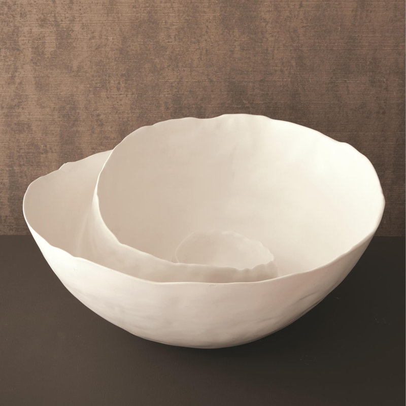 Ceramic Abstract Decorative Bowl in White