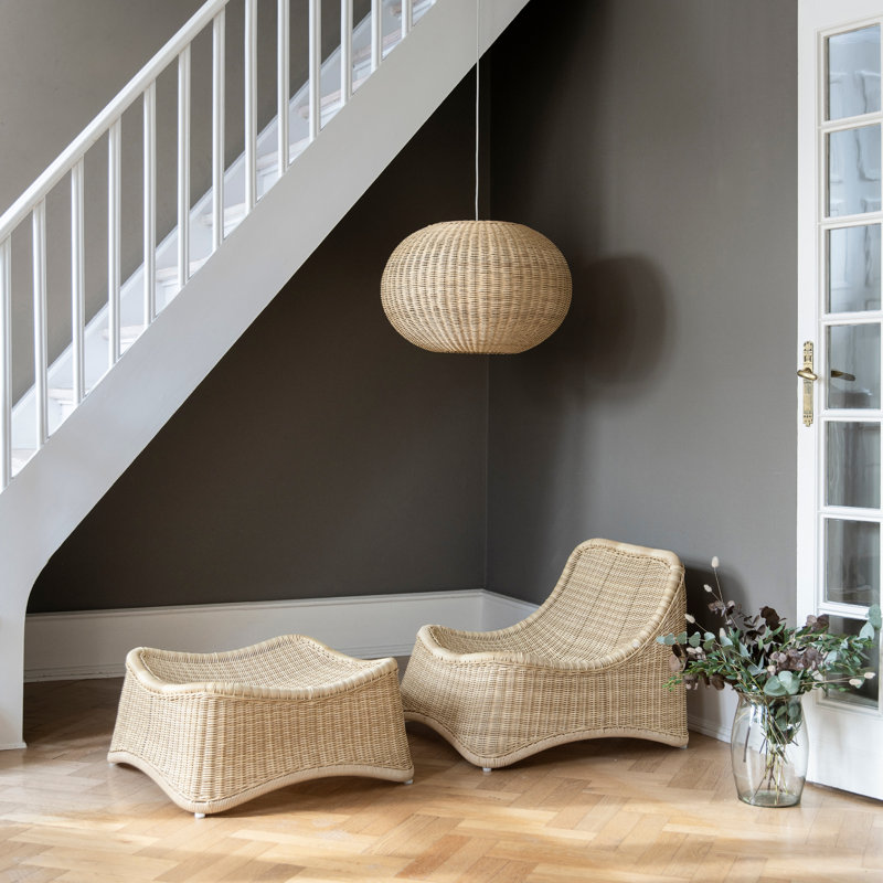 Tangelo Rattan Globe Lamp Shade, 16.2" H x 24.5" W x 19.3" D