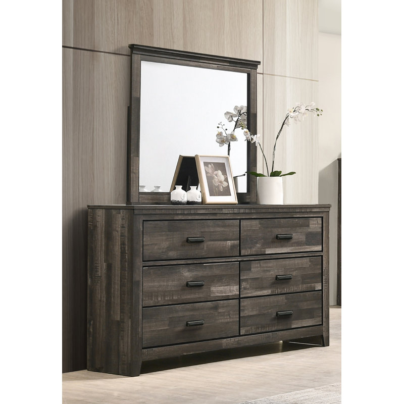 Mobilier de chambre à coucher 1 tiroir 1 pièce Rustic Contemporary, Brun antique