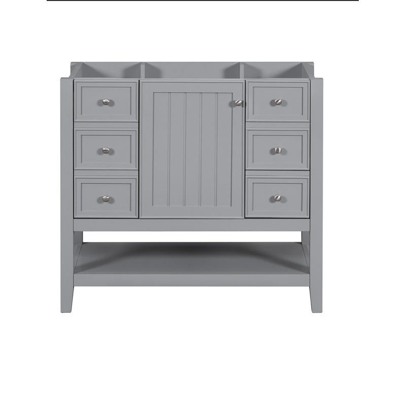 Meuble-lavabo 36 po sans lavabo, base d'armoire seulement, une armoire et trois tiroirs, Vert