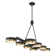 Ashor 8-Light LED Linear Chandelier in Matte Black with Warm Brass Accents