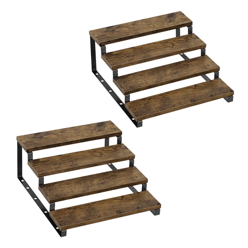 Ensemble de 2 tablettes à 4 niveaux (brun)