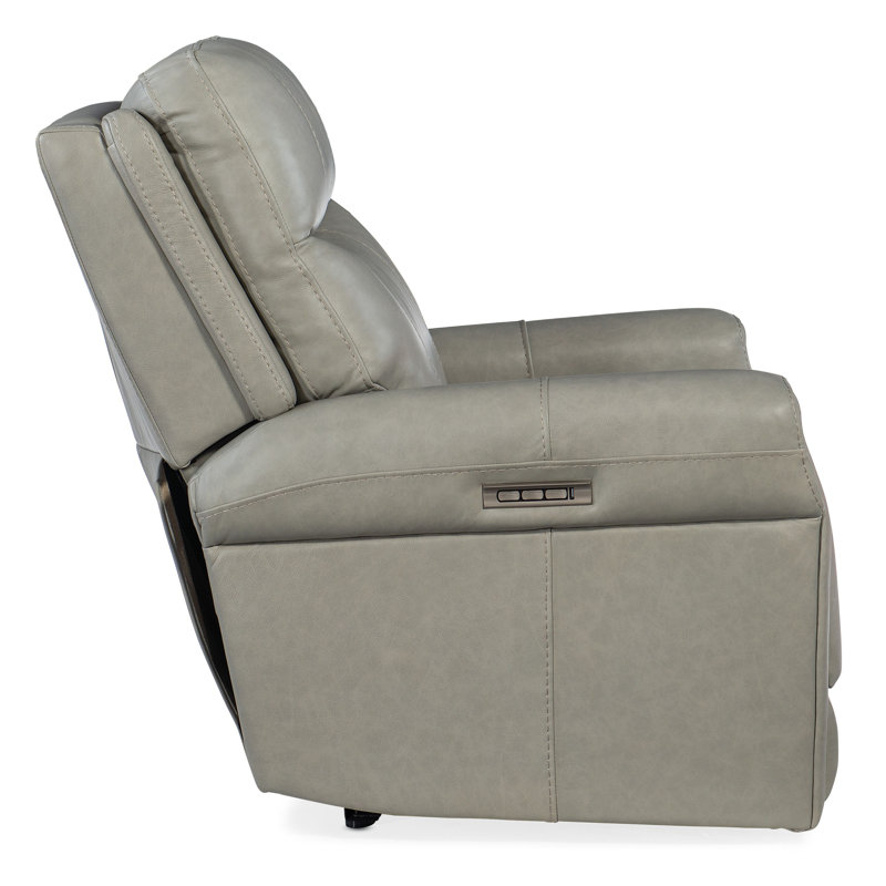 Callysta Leather Power Recliner, Gray Genuine Leather