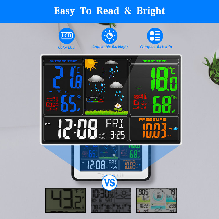 True Sense Wireless Solar Indoor and Outdoor Measurement Of Air Pressure Weather  Station ,WS3030C