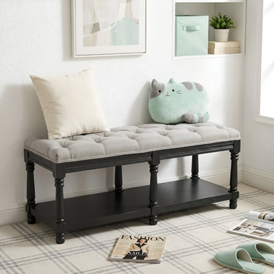 Avash Linen Blend Upholstered Storage Bench