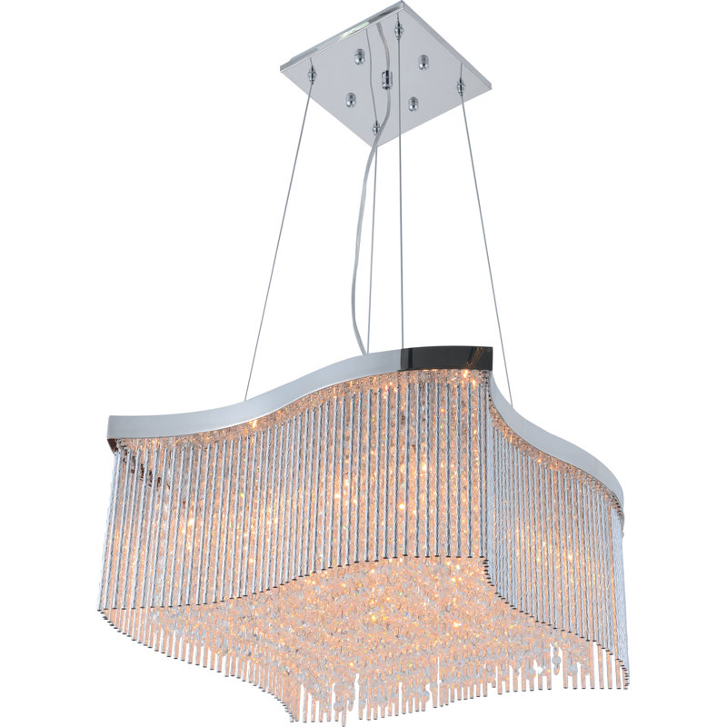 Lustre rectangulaire / carré unique à 16 lumières Darrion