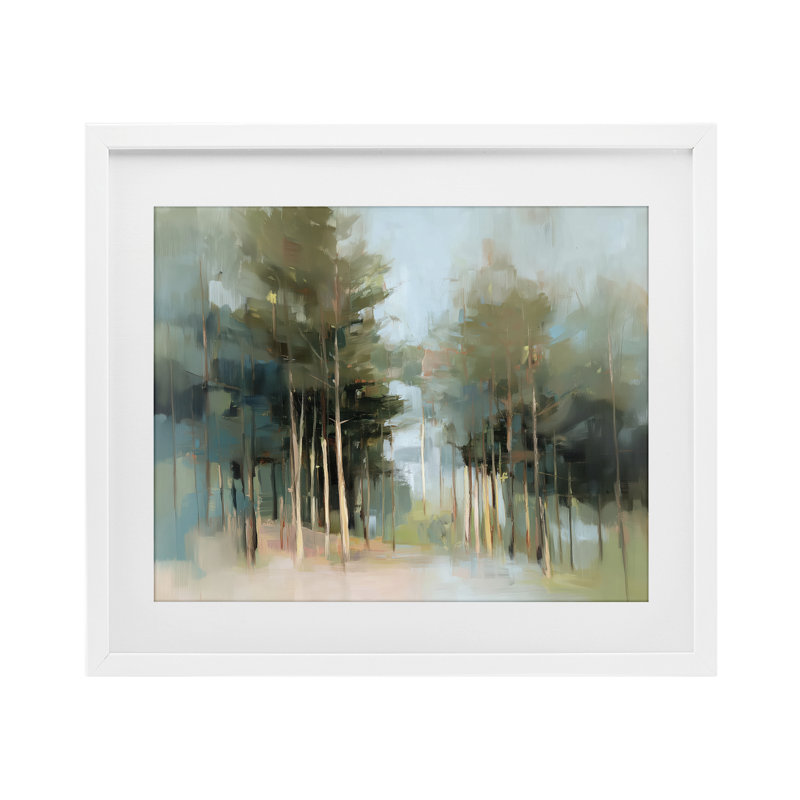 The Grove Impressionist Forest, reproduction encadrée sous verre, conception de Kim Curationa, 13 x 16