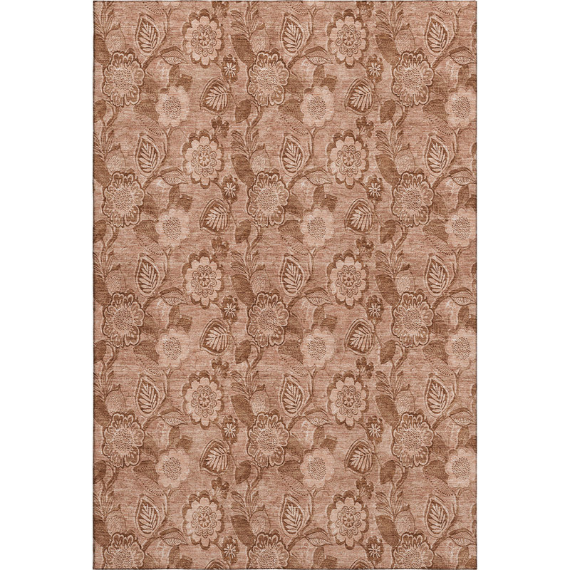 Premium Machine Washable Mayfield AMF1939 Floral Rug, Rectangle 5' x 7'6"