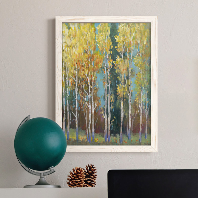 Aspen Grove I - reproduction d'art sur toile, Cadre blanc
