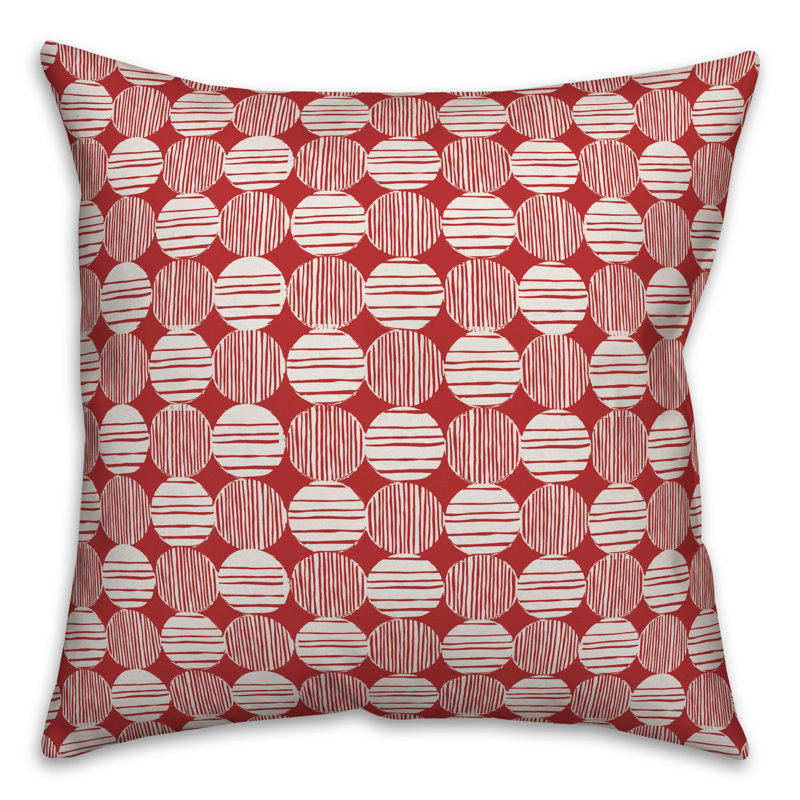 Geometric Reversible Throw Pillow, 16" x 16", Red/White Geometric 2