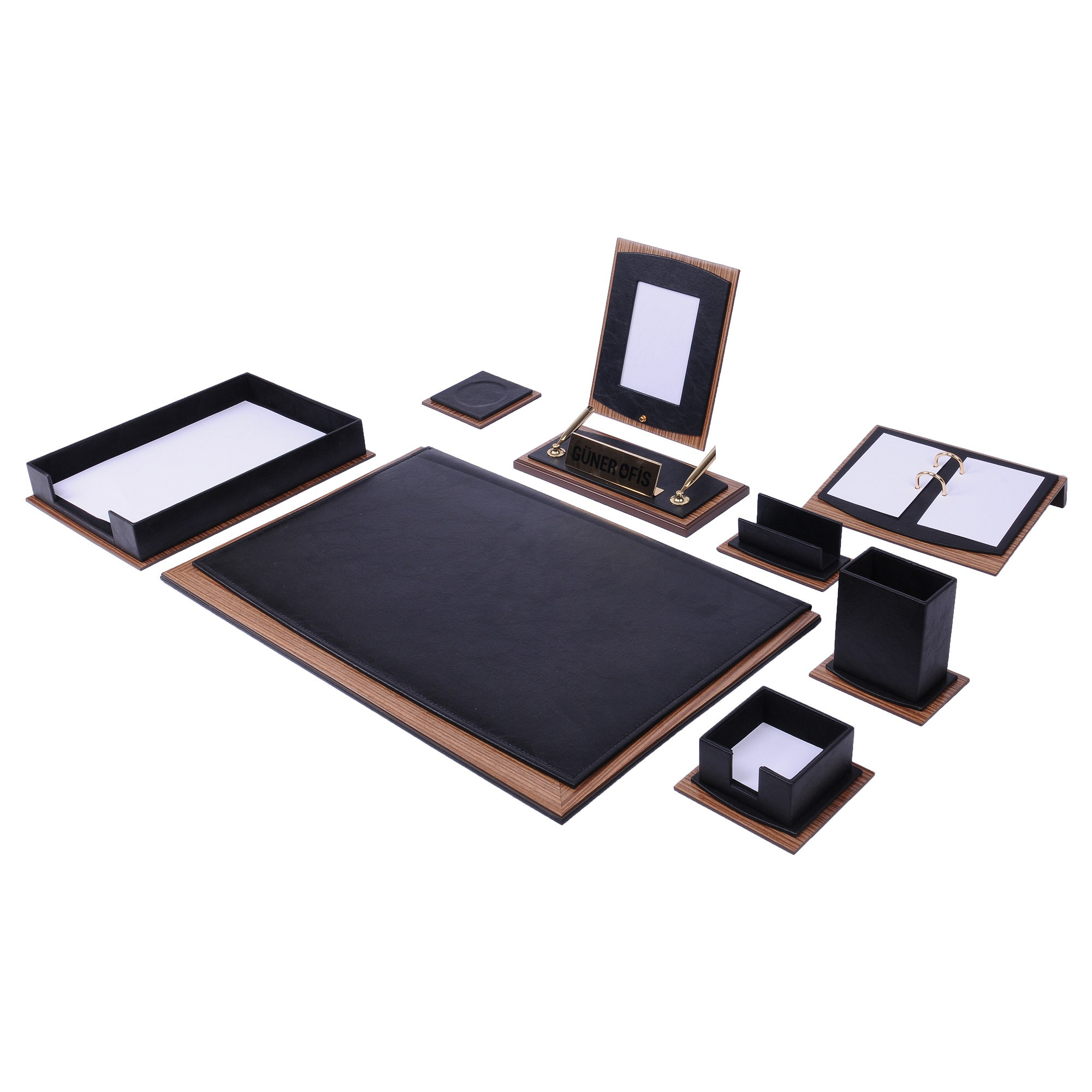 MOOG Classic Leather Desk Set - Desk Accessories Set