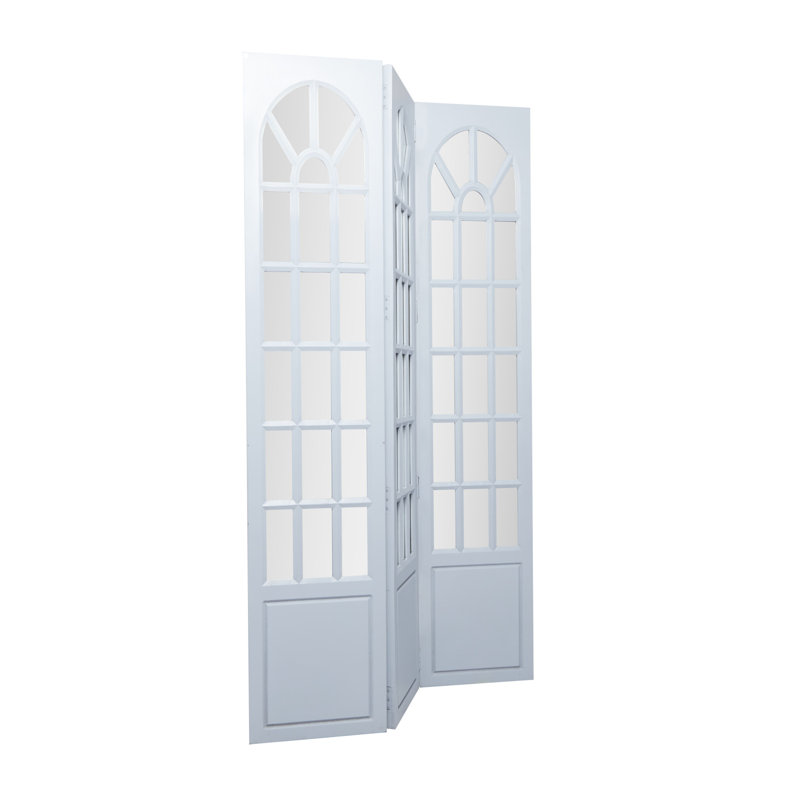 Paravent en pin French Country, Bleu