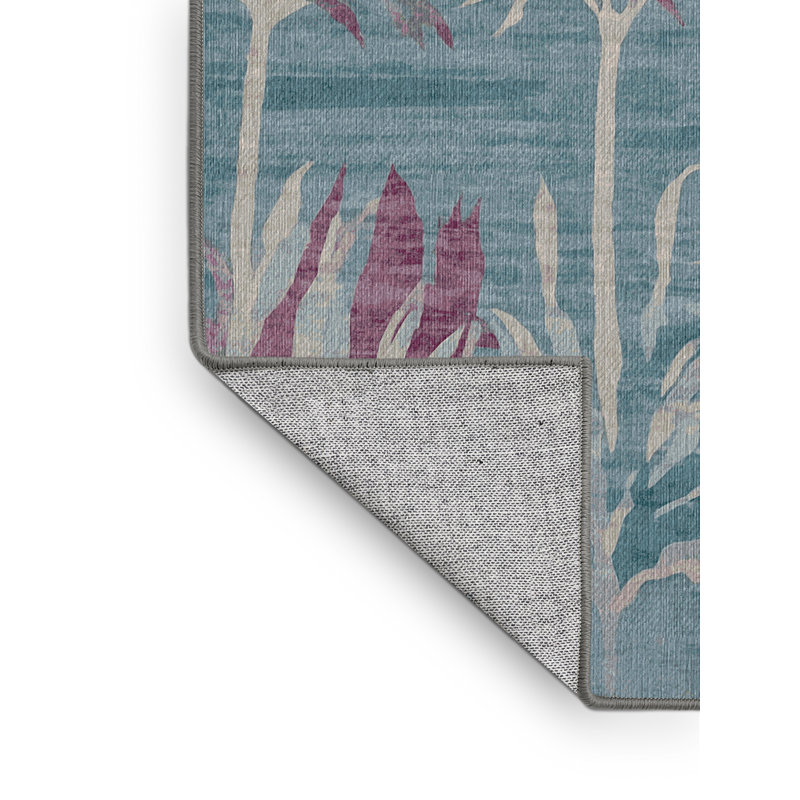 Tapis gris lavable à la machine, Rond 4 pi