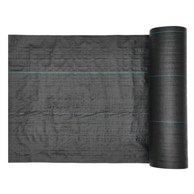 Tissu robuste pour mauvaises herbes, tissu d'aménagement paysager 6 x 250 pi 5 oz, tissus tissés pour bloquer les mauvaises herbes, barrière pour les plantes de jardin, couvre-sol pour le contrôle des mauvaises herbes, sangle de géotextile, tapis de jardinage, noir