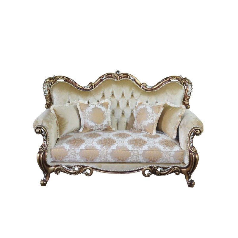 Tiziano Standard Sofa, Dark Merlot, Beige, Light Brown, 73"