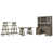 3 Pieces: Desk, Bookshelf, Credenza