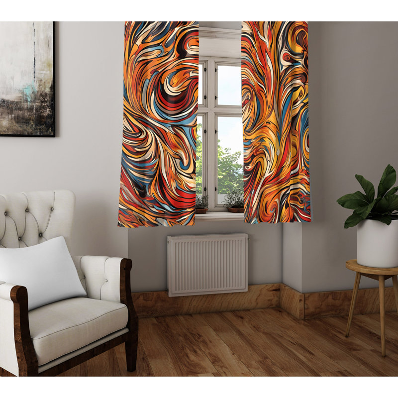 Paire de rideaux semi-transparents en polyester Charmayne, L 40 po x L 82 po