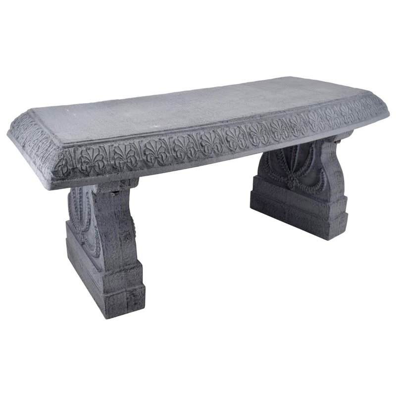 Keuka Plastic Outdoor Bench, Gray