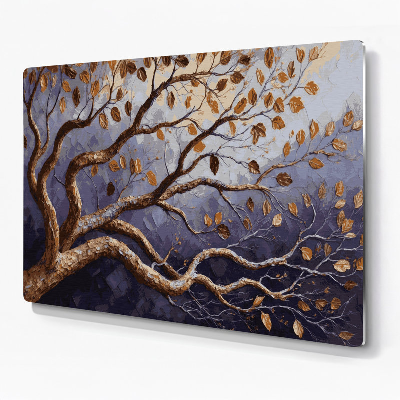 Art mural en métal Botanical Pecan Branches, H 132 po x l 168 po x P 0,05 po