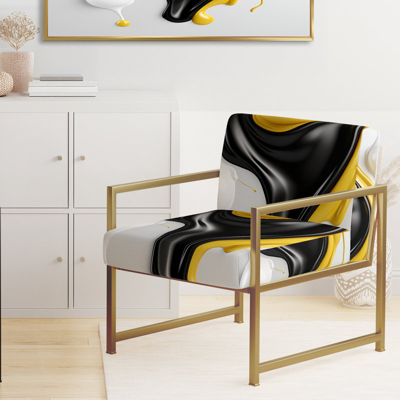 Chaise d'appoint rembourrée liquide, Doré