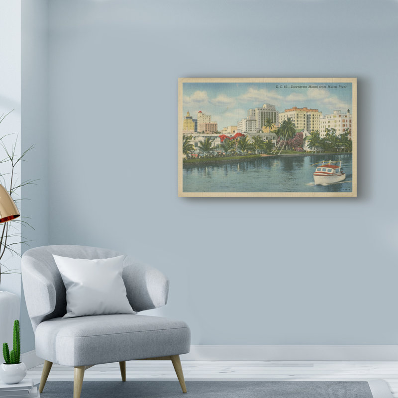 « miami beach viii », reproduction d’impression sur toile tendue, H 12 po x l 19 po x P 2 po