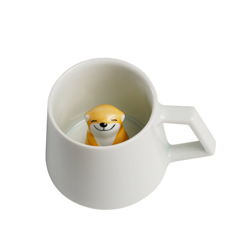 Tasse à café avec plaque Shiba - bleu ciel