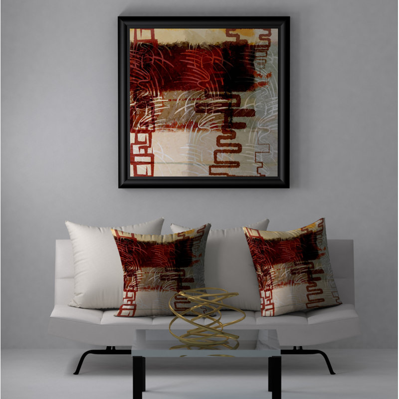 Abstract Reversible Throw Pillow, 18" x 18"