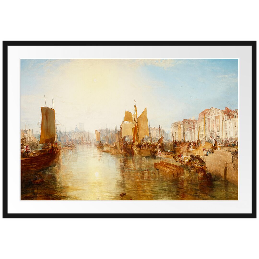 Gerahmter Kunstdruck The Harbor of Dieppe von William Turner