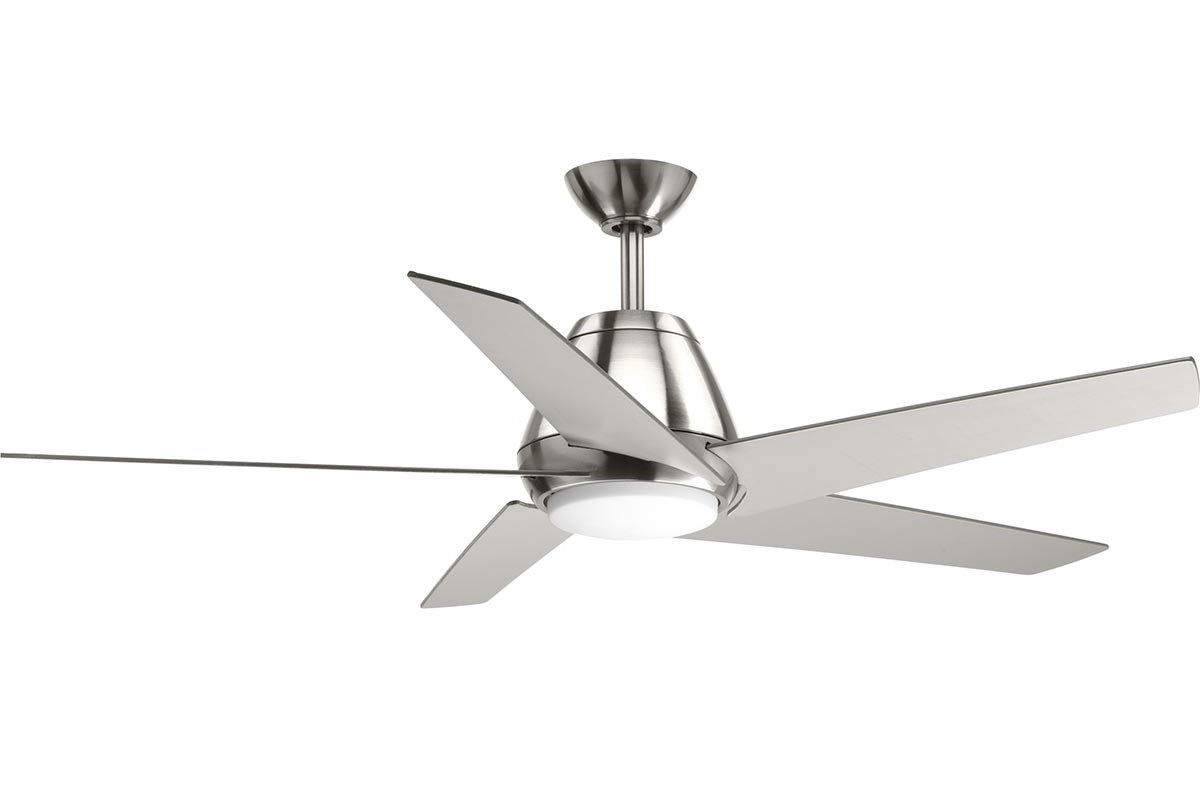 Hensley 54'' 5 Blade Ceiling Fan with LED Light Kit, Brushed Nickel with Silver Blades