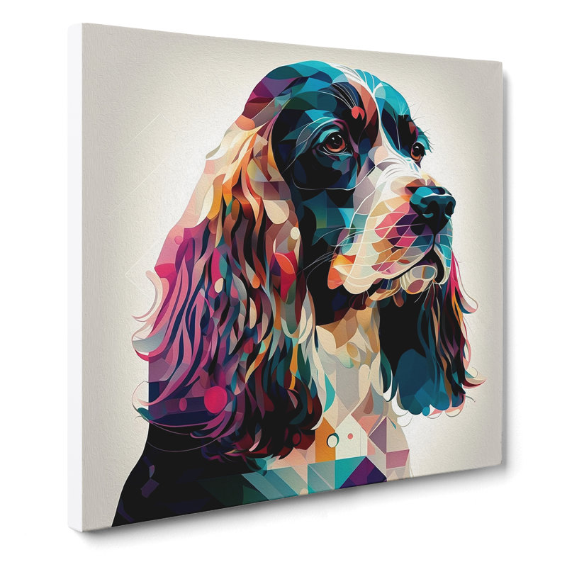 Cocker Spaniel Constructivism - Wrapped Canvas, 50cm H x 50cm W x 3cm D