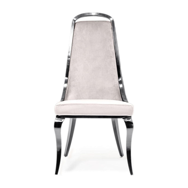 Fauteuil d'appoint en velours, Beige, Argent