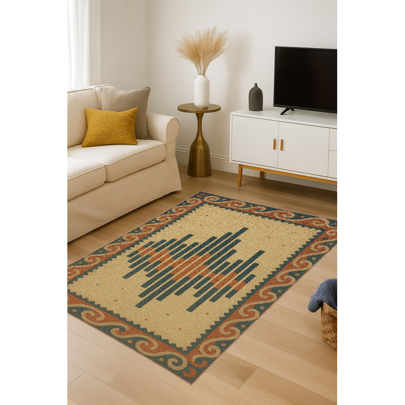Tapis gris tissé traditionnel Mosso, 2' x 2'11"
