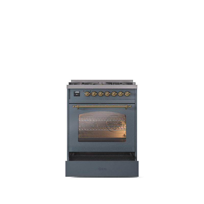 ILVE Nostalgie II 30 in Dual Fuel Range, White/Bronze, Liquid Propane