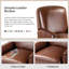 Fauteuil inclinable manuel en cuir véritable Glen Ellyn-1290649087