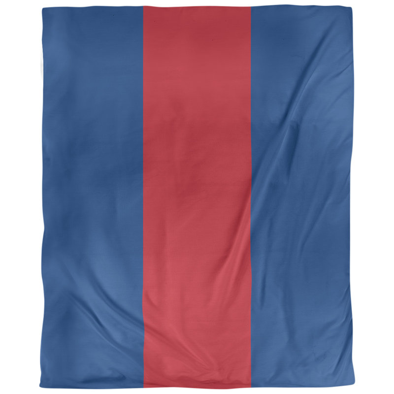 Housse de couette réversible simple Baseball, Housse de couette simple TG, Microfibre, Bleu royal / rouge / bleu royal