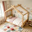 Lit de maison avec lattes de soutien, cadre de lit en bois massif pour enfants, aucun sommier et ouverture-906295735-906295733