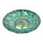  Solar Glass Turquoise Peacock Feathers Bird Bath with Stand