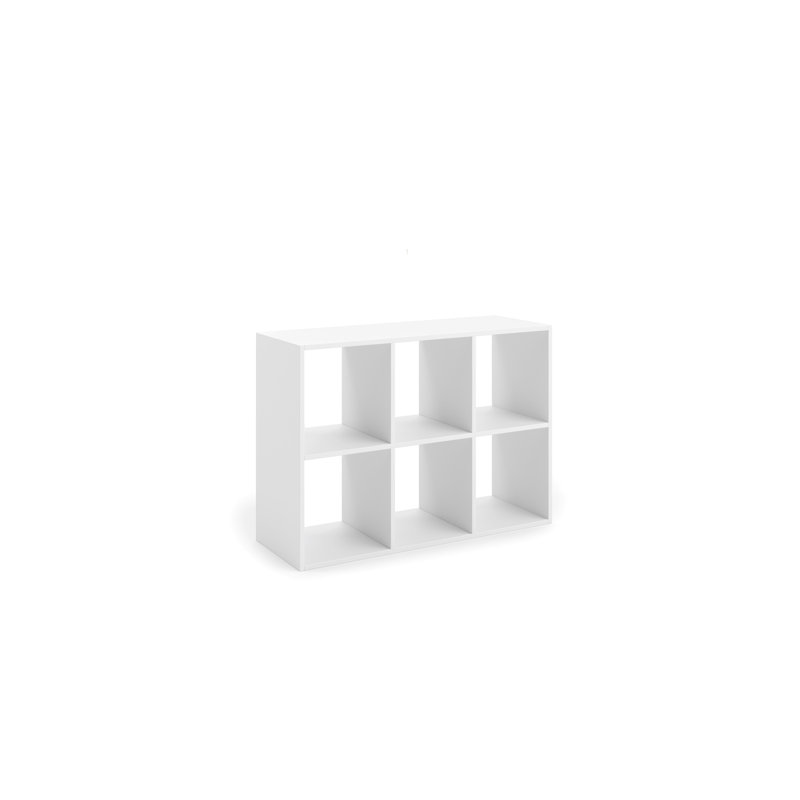 80cm H Cube Bookcase, (6 Shelves) 80cm H x 120cm W x 38cm D, White