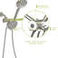 8 Hand Shower And 4.7" Rain Showerhead, Brushed Nickel Dual Kit Shower, Showerhead With 8 Modes, Handheld-120951940