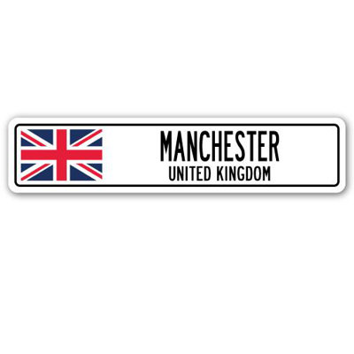 Panneau de signalisation en aluminium Manchester, Royaume-Uni