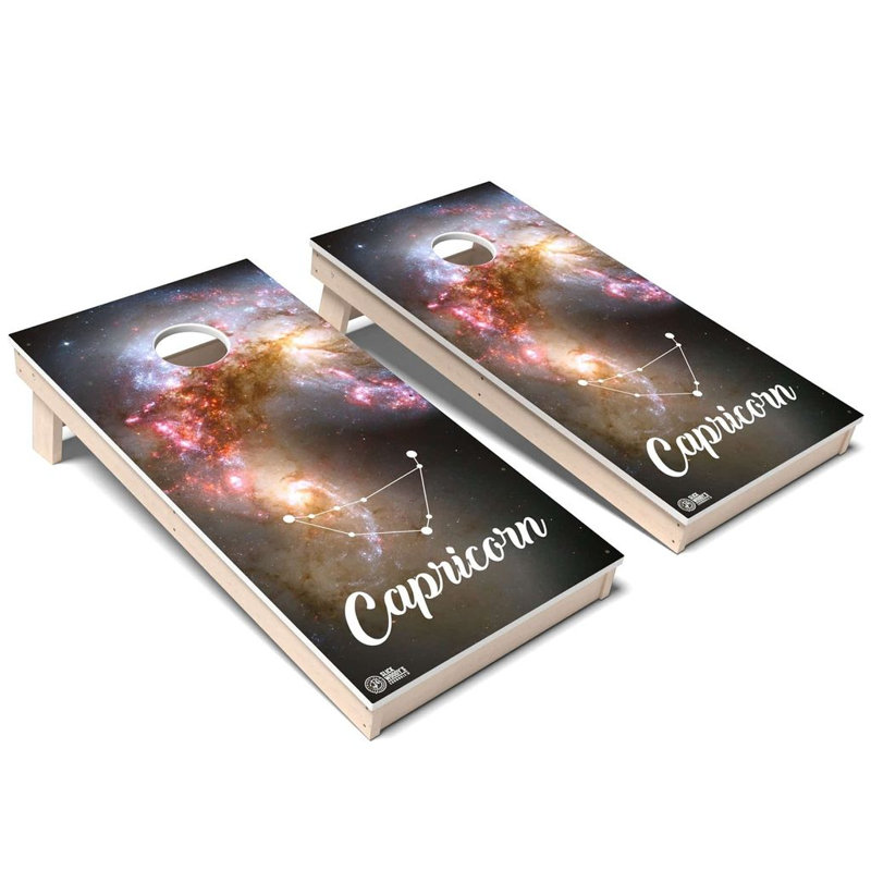 Ensemble de planches de cornhole Zodiac Capricorn, AUCUN accessoire