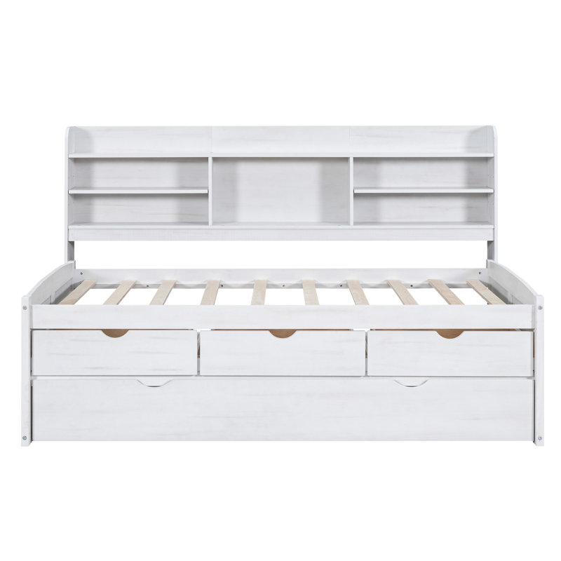 Lit de jour avec couchette Bektash, Lit simple, Blanchies