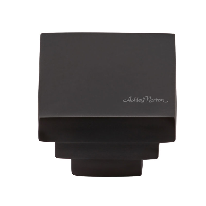 1 1/4" Length Square Knob, Flat Black