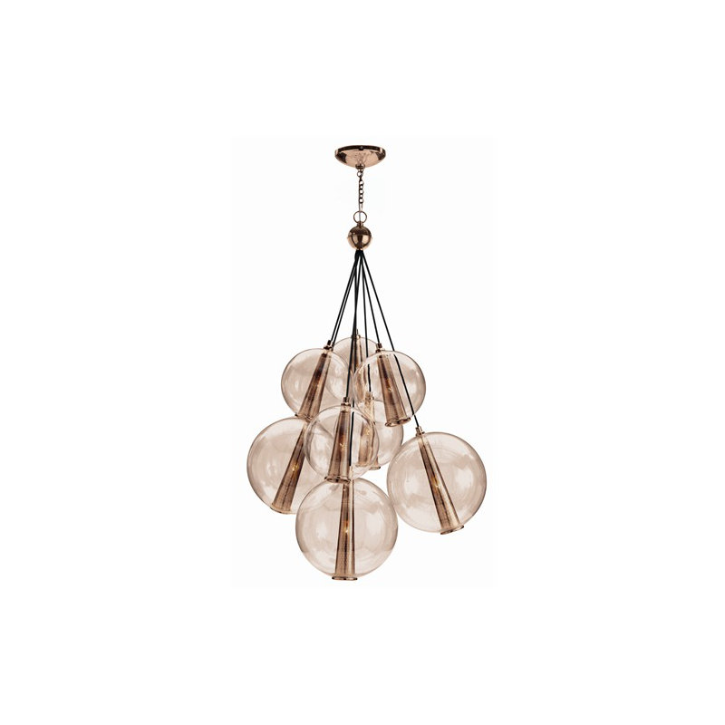 Laura Kirar 8 - Light Pendant, Brown Nickel/Smoke, 51" H x 28" W x 28" D