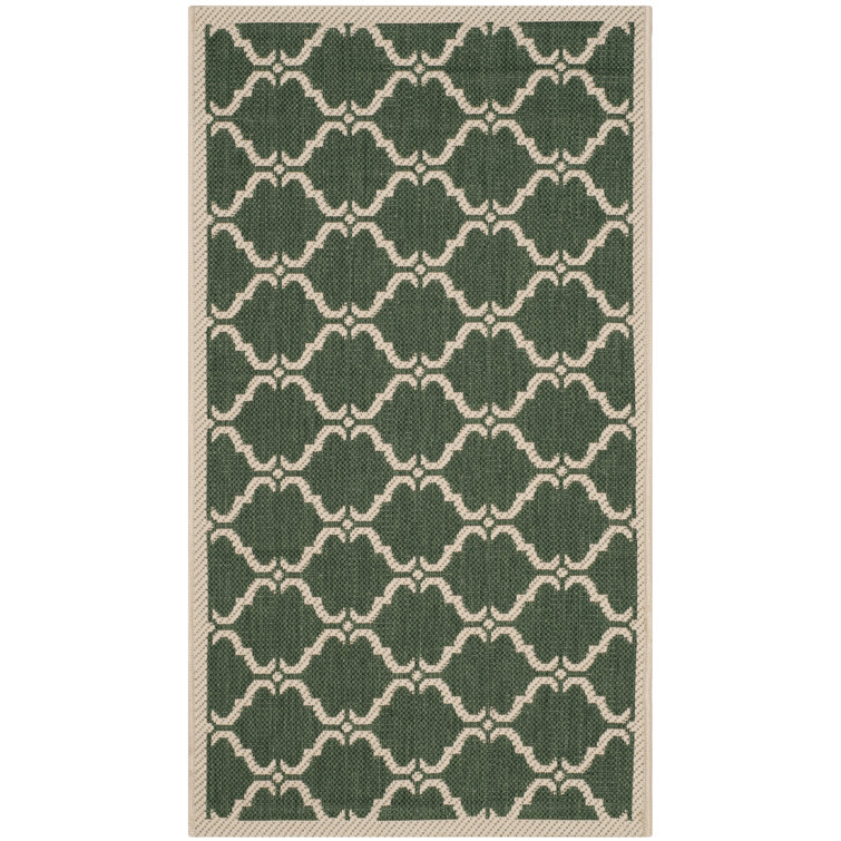 Kelley Hooked Green/Neutral Indoor/Outdoor Rug