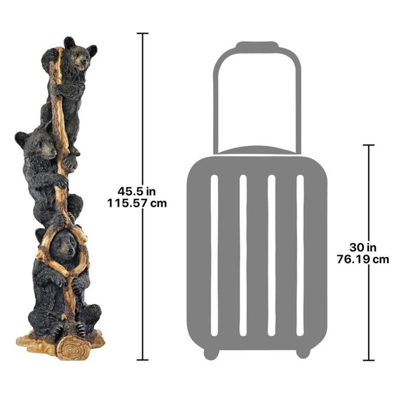 Black Bear Animals Weather Resistant UV Resistant Resin Garden Statue