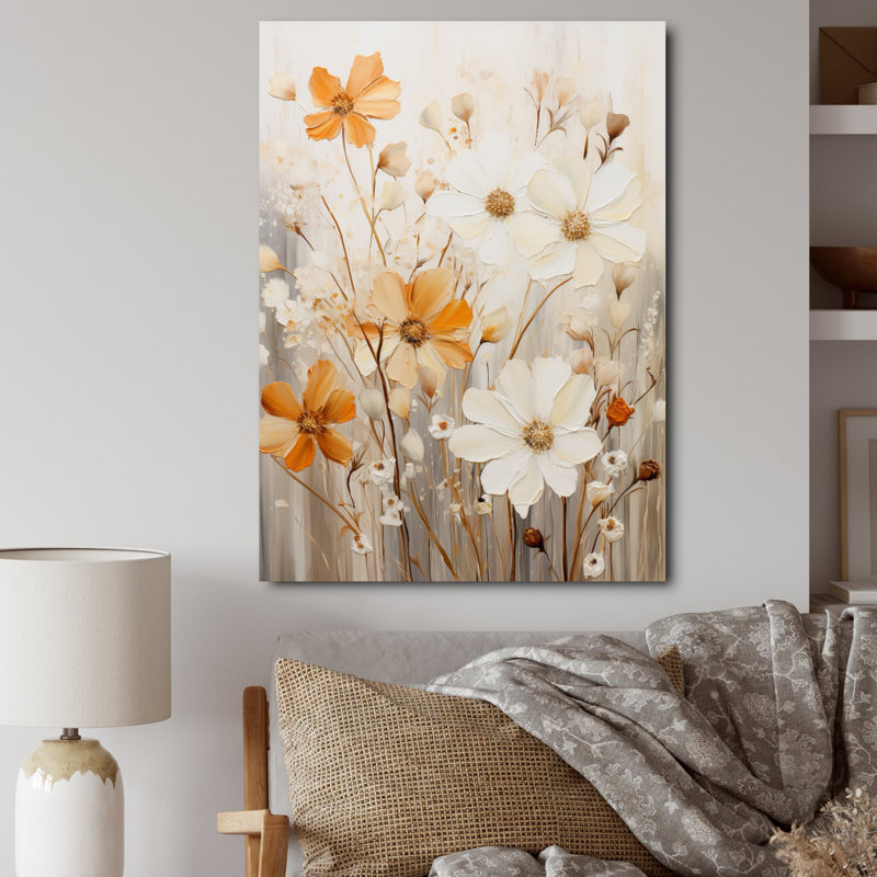 Weissberg - minimalisme jaune, fleur blanche, collage II - impression, H 20 po x l 12 po x P 1 po, Toile tendue