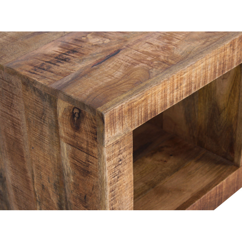 Aayden Solid Wood Floor Shelf Coffee Table with Storage