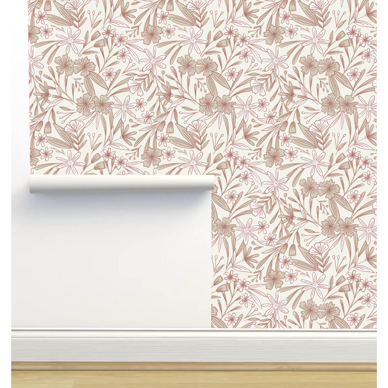 Rouleau de papier peint texturé L 12 pi x l 2 pi Amy Mac Ready Designs, Rose