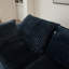 157,6 po, assise profonde en velours côtelé bleu, conception à deux couches, coussins amovibles, sans assemblage, possibilité de bricolage, sièges rembourrés en plumes de luxe, tissu doux modulaire, nuage de soutien en éponge